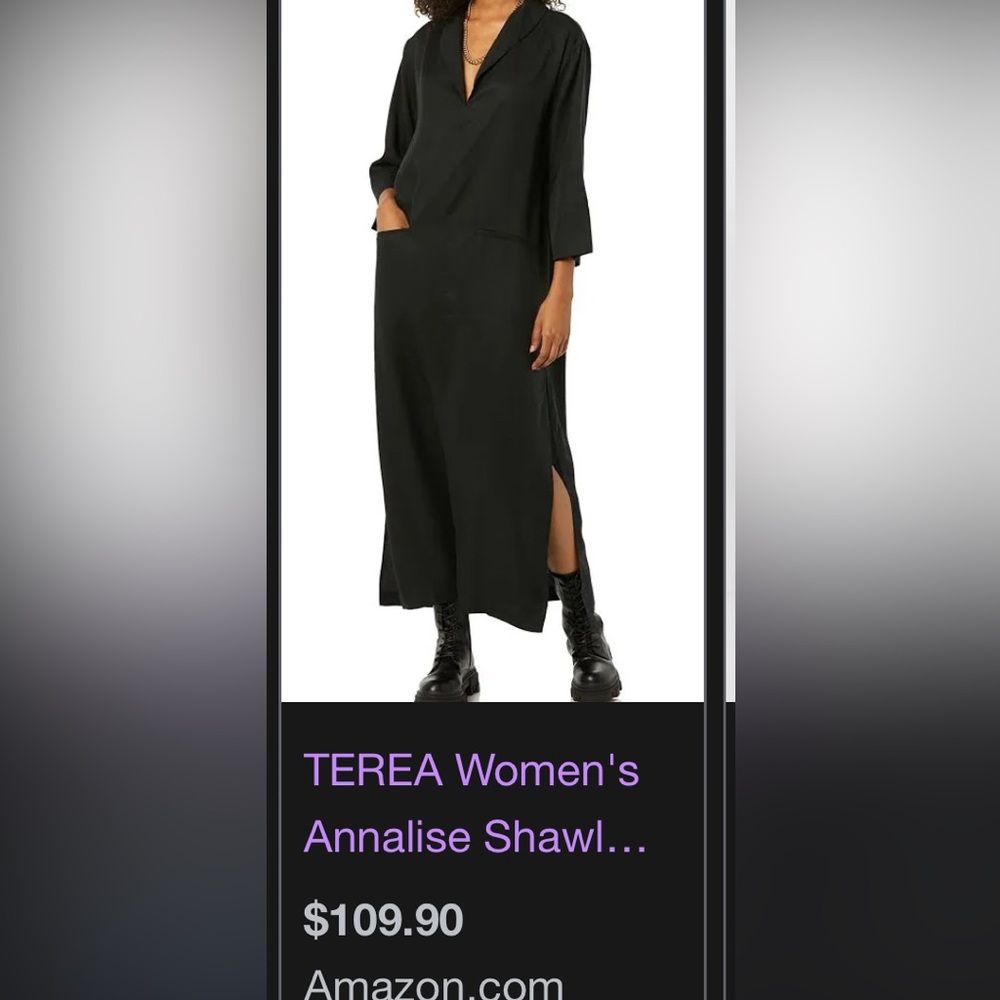 NWT Large TEREA Women's Annalise Shawl Collar Maxi Dress